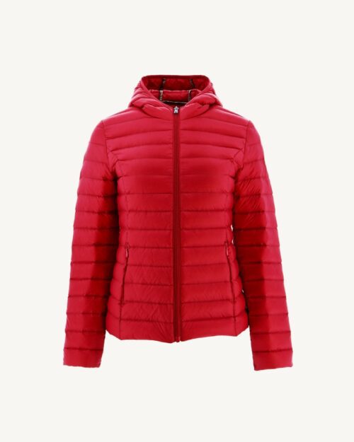 Cloe Red Lightweight Hooded Down Jacket