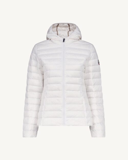 Cloe White Lightweight Hooded Down Jacket